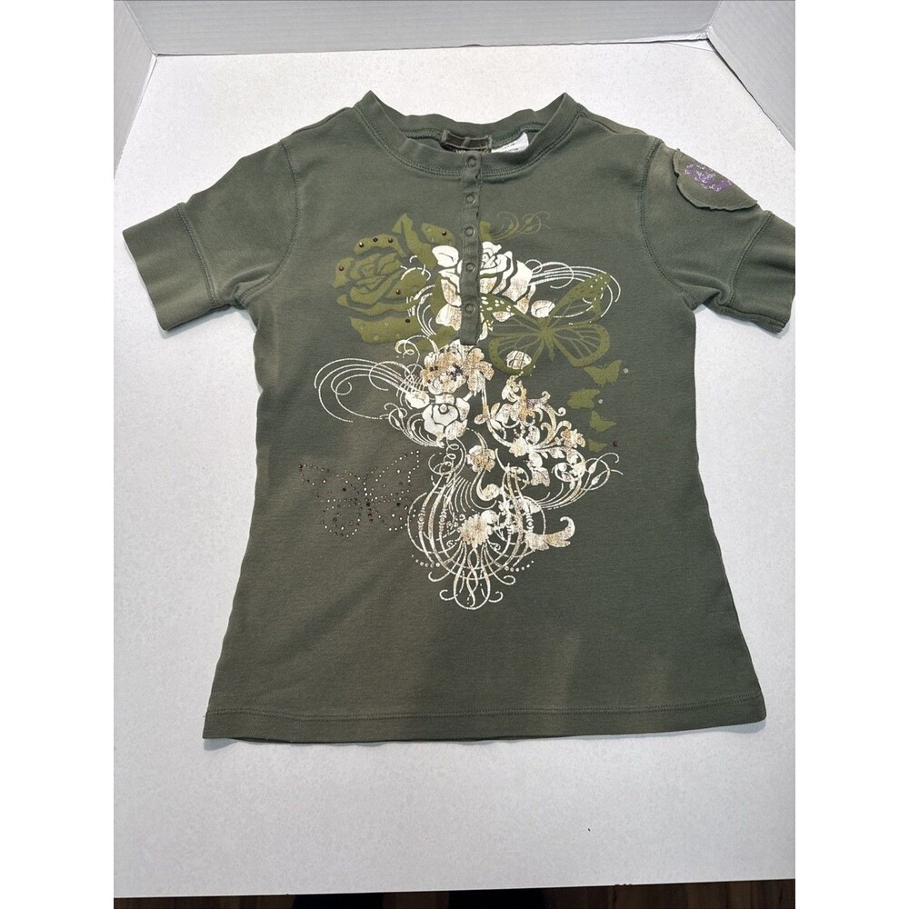 Mary Kate & Ashley Shirt - 90’s - Size 10/12 Green Floral Print